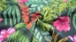 Preview: Dekostoff Dschungel Dschungel, Jungle, mit Farn, Pflanzen, Blättern und Orchidee, Tropen, Strelizie, Papageienblume, Hibiskus, Orchidee,  Dschungelstoff, Sommerstoff für Tischdecken und Kissen, Stoff für Terrasse, Balkon, Gartenmöbel, Stroff mit Fens