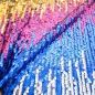 Preview: Paillettenstoff Paillettenstoff mehrfarbig Paillettenstoff Farbverlauf Pink Blau Silber Gold Pailletten Quartett Glitzerstoff vierfarbig  Fasnachtsstoff Karnevalstoff  Tanzstoff vierfarbige Pailletten Stoff für Abendkleider Bühnenstoff