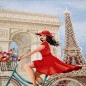 Preview: Gobeline Panel Paris  Vespa Paris Panel Pariskissen  Kissenpanel Panel Vespa Paris Gobelin