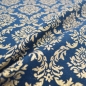 Preview: Blauer Jacquardstoff mit Gold Raso Lurex Jacquard blau gold Gold Dekostoff Gardinenstoff Rankenstoff Blumenstoff  Ornamentenmuster Barockstoff Etuistoff Polsterungen Mittelalter Kostüme Ornamentsstoff Gewandungen Jacquardmuster Ranken Lurex Blau Gold