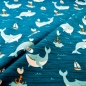 Preview: Wal Waljersey Anker Möwe Jersey mit Meer Wal Wale Anker Möwe Kinderjersey Petrol Wal Wale Meer Anker Jersey Baumwolljersey
