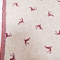 Preview: Jacquard Hirsch Dunkelrot-Beige Landhaus Polsterstoff