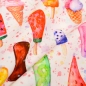 Preview: Popeline Baumwolle Ice Cream Eis am Stil Stoff mit Eistüten Eis Eisstoff