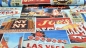 Preview: Viva Las Vegas, Las Vegas Stoff , L. A. L. A. Werbung Nevada,  Dekostoff , USA Tischdeckenstoff Polsterstoff