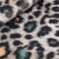 Preview: Leo Camerun grau Leopard Leos Fellimitat Fellstoff Leoparden Fell Leo Leos kurzflorig samtig weich Polstervelour Leopard