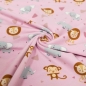 Preview: Löwe Nashorn Elefant Affe Kinderjersey Jersey Safari Tiere Baby rosa Rosa Kinderjersey Jersey für Mädchen und Baby Jerseystoff rosa Baumwolljersey Löwe Affe Nashorn Elefant