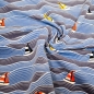Preview: Wellen Meer Jersey Segeln Sailing Segelboote Segelboot Boote Boot Kinderjersey mit Segelboot Meer Wellen Booten marine dunkelblauer Jerseys Kinderjersey Jersey für Kinder Jersey Boote für Jungs Baby Jersey  Baumwolljersey