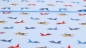 Preview: Kinderjersey planes Flugzeuge Propellermaschine Düsenjäger mit Augen Flugzeug Kinderjersey hellblauer Jerseystoff mit Planes  Kinderjersey Jersey für Kinder Jersey für  Jungs  Baby Jersey  Baumwolljersey