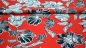 Preview: NONL15172/015 Polyester Polyester Mix roter Stoff mit Blumen und Blättern Polyester Polyester Mix nähen selber nähen Blusenstoff nähen macht glücklich Miss Doodle Schnittmuster sewing pattern