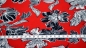 Preview: NONL15172/015 Polyester Polyester Mix roter Stoff mit Blumen und Blättern Polyester Polyester Mix nähen selber nähen Blusenstoff nähen macht glücklich Miss Doodle Schnittmuster sewing pattern