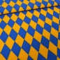 Preview: Raute gelb blau Rautenstoff Rombenstoff blau-gelb gelb-blau Rautenstoff Rombenstoff blau-gelb gelb-blau Faschingsstoff Fasnetstoff  Rautenstoff  Stoff mit Rauten Stoff mit Romben Rombenstoff Raute Raute Meterware Raute gelb-blau Meterware  Waldkircher Rau