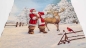 Preview: Weihnachtspanel Weihnachten Winterpanel Hirsch Santa mit Hirsch Weihnachtsmann Nikolaus mit Hirsch Tierweihnacht Santa Santa Claus Weihnachtsmann im Wald Gobeline Panel Gobeline Winterlandschaft Panel xmas Weihnacht Santa Santa Claus Nikolaus Weihnachtsma