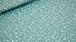 Preview: mint Sternen-Design, beschichtete Baumwolle mint mit weißen Sternen  beschichteter Stoff mint beschichteter Stoff mit Sternen Polyurethan  Beschichtung Sterne beschichtet STOF FRANCE NEB 159009-135 mint aqua