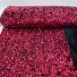 Preview: pinke Pailletten auf Pannesamt schwarz pailletten pink  Pannnesamt Pannesamt Pailletten pinke pailletten Pannnesamt Pannesamt schwarz mit pinken Pailletten pink schwarzer Pannesamt Glitzerstoff Fastnachtsstoff pinke Pailletten pink