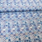 Preview: Blauer Stoff mit Kacheln Tiles Kachelstoff Kachelmuster blau Karos Kacheln arabesque orientalisch Stoff Baumwollstoff