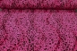 Preview: Fellimitat Fellboa Leopard in pink schwarz - pinkes Fellimitat - Leopardenfell pink schwarz - Kunstfell kurzhaar Leo pink Leopardenstoff pink schwarz  Leopard pink schwarz