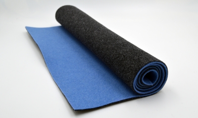 3mm dick - Felt - Filz zweifarbig - dunkelgrau - blau, Filz - Doublefelt - Zweifarbiger Filz hellblau - dunkelgrau - Bastelfilz 3mm stark - 3mm dicker Filz Taschenfilz zweifarbig