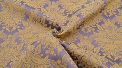 Jacquard, Polyester-Jacquard, idealer Stoff für Polsterungen - Vorhänge - Dekostoff - auch für mittelalterliche Kostüme - Gewandungen - altes Jacquardmuster mit Blumendesign - Rankendesign - Vorhangstoff mit Blumenmuster Stoff mit Ornamenten Barockstoff