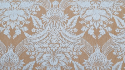 Jacquard, Polyester-Jacquard, idealer Stoff für Polsterungen - Vorhänge - Dekostoff - auch für mittelalterliche Kostüme - Gewandungen - altes Jacquardmuster mit Blumendesign - Rankendesign - Vorhangstoff mit Blumenmuster Stoff mit Ornamenten Barockstoff