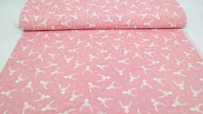 rosa Jacquard Hirsch Hirschstoff rosa weiß wollweiß Landhausstil rosa Landhaus  Hirsch rosa Polsterstoff mit Hirschen Hirschgeweih rosa Möbelbezugsstoff Hirsch Dekostoff Hirsche  Alpenstyle Hirsche Landhausstyle  Jacquard Stoff Hirschprofil  Hirschstof  r