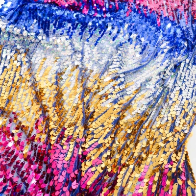 Paillettenstoff Paillettenstoff mehrfarbig Paillettenstoff Farbverlauf Pink Blau Silber Gold Pailletten Quartett Glitzerstoff vierfarbig  Fasnachtsstoff Karnevalstoff  Tanzstoff vierfarbige Pailletten Stoff für Abendkleider Bühnenstoff