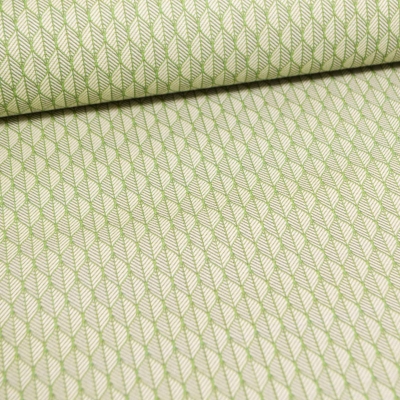 Blätterstoff Stoff mit Blätter Blättern Blatt hellgrün grünes Blatt Sommerstoff Dekostoff Half Panama Sommerstoff für Tischdecken Kissenstoff