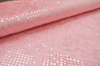 Pailletten auf Pannesamt rosa - silber
