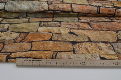 Dekostoff mit Steinmauer Stoff mit Mauer Design Stoff mit Steinen Steinstoff