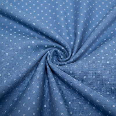 Doppelgewebe Streifenstoff jeansblau blauer Baumwollstoff mit Streifen Karos blaue Streifen Baumwolle blauer Stoff Tischdecke Vorhangstoff blau