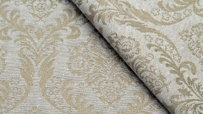 Interieurstoff Jacquard, Polyester-Jacquard, idealer Stoff für Polsterungen - Vorhänge - Dekostoff - auch für mittelalterliche Kostüme - Gewandungen - altes Jacquardmuster mit Blumendesign - Rankendesign - Vorhangstoff mit Blumenmuster Stoff mit Ornamente