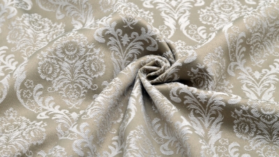 Interieurstoff Jacquard, Polyester-Jacquard, idealer Stoff für Polsterungen - Vorhänge - Dekostoff - auch für mittelalterliche Kostüme - Gewandungen - altes Jacquardmuster mit Blumendesign - Rankendesign - Vorhangstoff mit Blumenmuster Stoff mit Ornamente