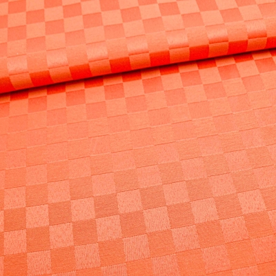 Dama Opale orange orangefarbener Tischdeckenstoff blutorange kariert Karo  Tischdeckenstoff Tischdecke mit Karos Karo Tischdecke Baumwollgemisch Baumwoll- Polyester Gemisch orange mit Karos Vorhang Vorhänge orange