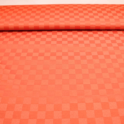 Dama Opale orange orangefarbener Tischdeckenstoff blutorange kariert Karo  Tischdeckenstoff Tischdecke mit Karos Karo Tischdecke Baumwollgemisch Baumwoll- Polyester Gemisch orange mit Karos Vorhang Vorhänge orange