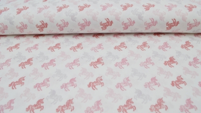 Einhorn Einhornstoff in pastellrosa rosa  Baumwolle mit Einhorn Kinderstoff Babystoff rosa Stoff für Mädchen Baumwolle Einhörnerstoff Stoff für Mädchen Kleidchenstoff Bettwäsche