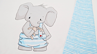 0814 - Panel Elefant by emmapünktchen French Terry  Elefantenpanel für Kinder Panel, French Terry Panel, Elefant  T-Shirt Panel Kinderpyjama Kinderschlafanzug Kinderpanel Set Kombi Elefant Jan