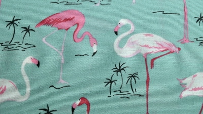 Dekostoff Flamingos, Flamingo-Stoff, Stoff mit Flamingos, mint, pinky, Pinky Flamingo