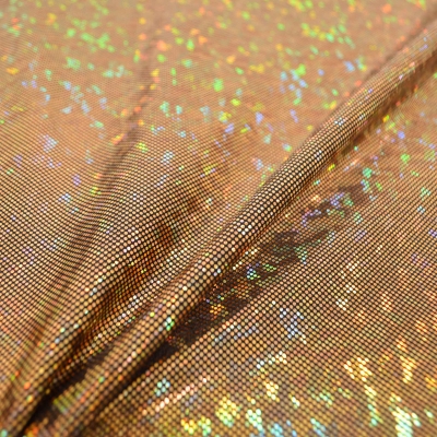 Hologramm Hologrammstoff gold  Stoff für Showtanz Badeanzugsstoff Stretchstoff bielastischer Stoff Tanzgruppen Tanzstoff Bodys Tanzsportstoff