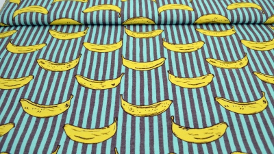 0871-JOY Banana Bananenstoff Stoff mit Banane  Jacquard Jacquardstoff Bananenstoff Banane gestreift Stoff Jacquard Stoff für leichte Polsterungen