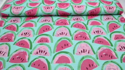 0874-JOY Melon Wassermelonen Stoff mit Melonen Melonenstoff  Wassermelonenjacquard Jacquard Jacquardstoff Wassermelone Melone melon  Stoff Jacquard Stoff für leichte Polsterungen Melone Jacquard Wassermelone beidseitig