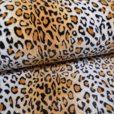 1468-Wellness Leo Fleece Microfaserfleece Leopard Wellnessfleece Happyfleece Fleece Wellnessfleece zweifarbig Softfleece Dudufleece Doudou doppelseitiger Wellnessfleece Leopard LEO