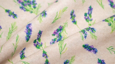 Lavendel Lavendelstoff Stoff mit Lavendelblüten mit Blumenstoffstoff mit lavendel