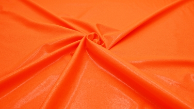 200 Stretch - glänzend - Hologramm Hologrammstoff Hologramstretch  hollogramm - Tanzsstoff - Faschingsstoff in Neon Orange, Neon, Orange