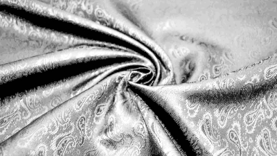 silberner Futterstoff mit Paisley Silber Futterstoff silbern Futterstoff Silbergrau grau silber silbergrauer Taft