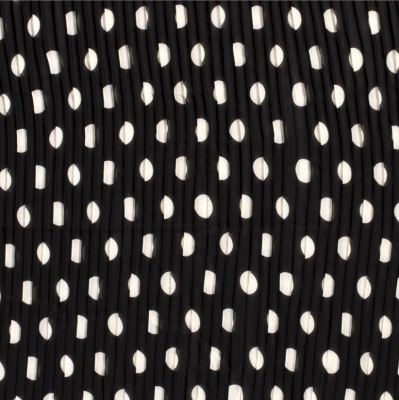 NONL 17174-069 Plissee Chiffon Schwarz Weiß Punkte Punkte Plissee   Polyester Polyester Chiffon Plissee schwarz weiß Punkte plissee Polyester Polyester Chiffon Blusenstoff Plissee Plisee