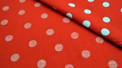 Punktestoff - Stoff mit Punkten - roter Stoff mit weißen Punkten Hexentücher - nund Schürzen (Hexenstoff), Petticoat & verspielte Home-Deco