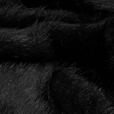 Kunstfell schwarz schwarzes Kunstfell - Fellimitat schwarz - schwarzes Fell