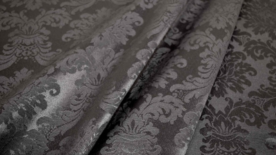 Rankenstoff in Schwarz mittelalterlicher Stoff mit Ranken und Ornamenten Stoff idealer Stoff für Polsterungen  Vorhänge Dekostoff auch für mittelalterliche Kostüme Gewandungen  altes Jacquardmuster mit Blumendesign Rankendesign Rankenmuster Stoff mit Orna