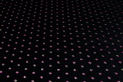 Bestickter Samt schwarz mit pinken Blümchen für Trachten - Samt bestickt - Samtstoff - Samtstoff bestickt - Trachtenstoff Bestickter Samt - grün - Modal - Baumwolle - Tracht - Trachtenstoff