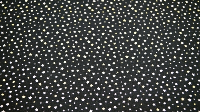 0752 - Sterne schwarz MA Sterne Mini-Sterne Sternentoff schwarzer Stoff mit Sternen  Sternstoff Baumwolle schwarzer Stoff mit Sternen  Kinderstoff
