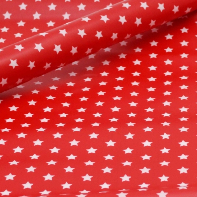 Sterne rot weiß beschichtete Baumwolle weiße Sternen  roter beschichteter Stoff roter beschichteter Stoff mit Sternen PVC Beschichtung PVC